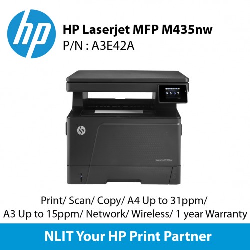 HP Laserjet Pro MFP M435nw Printer A3E42A Print, Scan, Copy, A4 Up to ...